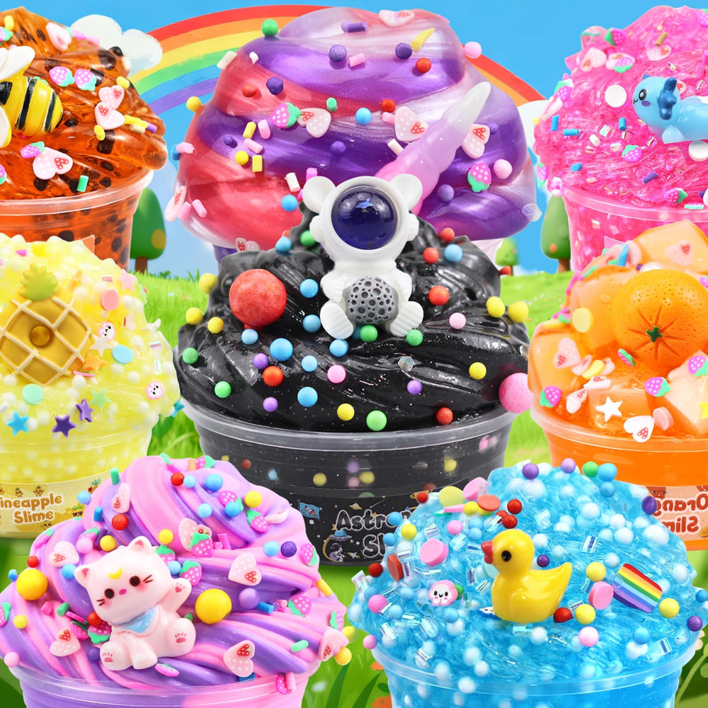 LAWOHO butter and clear slimes with soft, stretchy textures