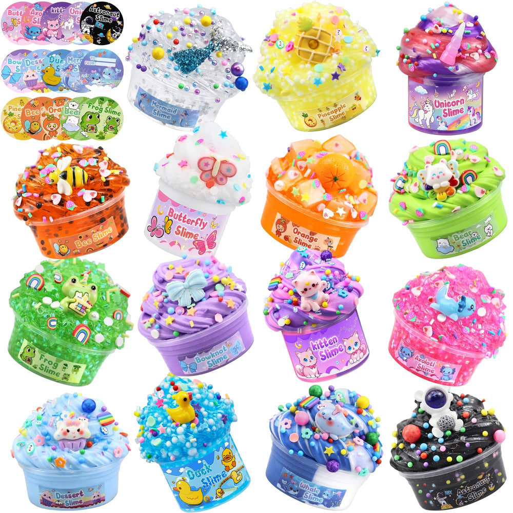 LAWOHO 15 pack slime kit with varied textures for creative play