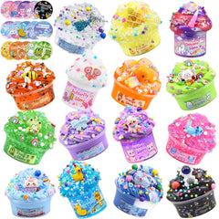 LAWOHO 15 pack slime kit with varied textures for creative play