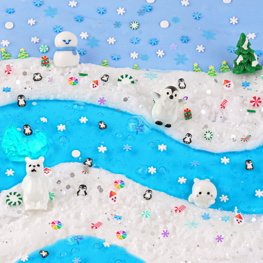 Lawoho Snow Slime Kit clear slime with bubbles, smooth and non-stick for stress-free play.