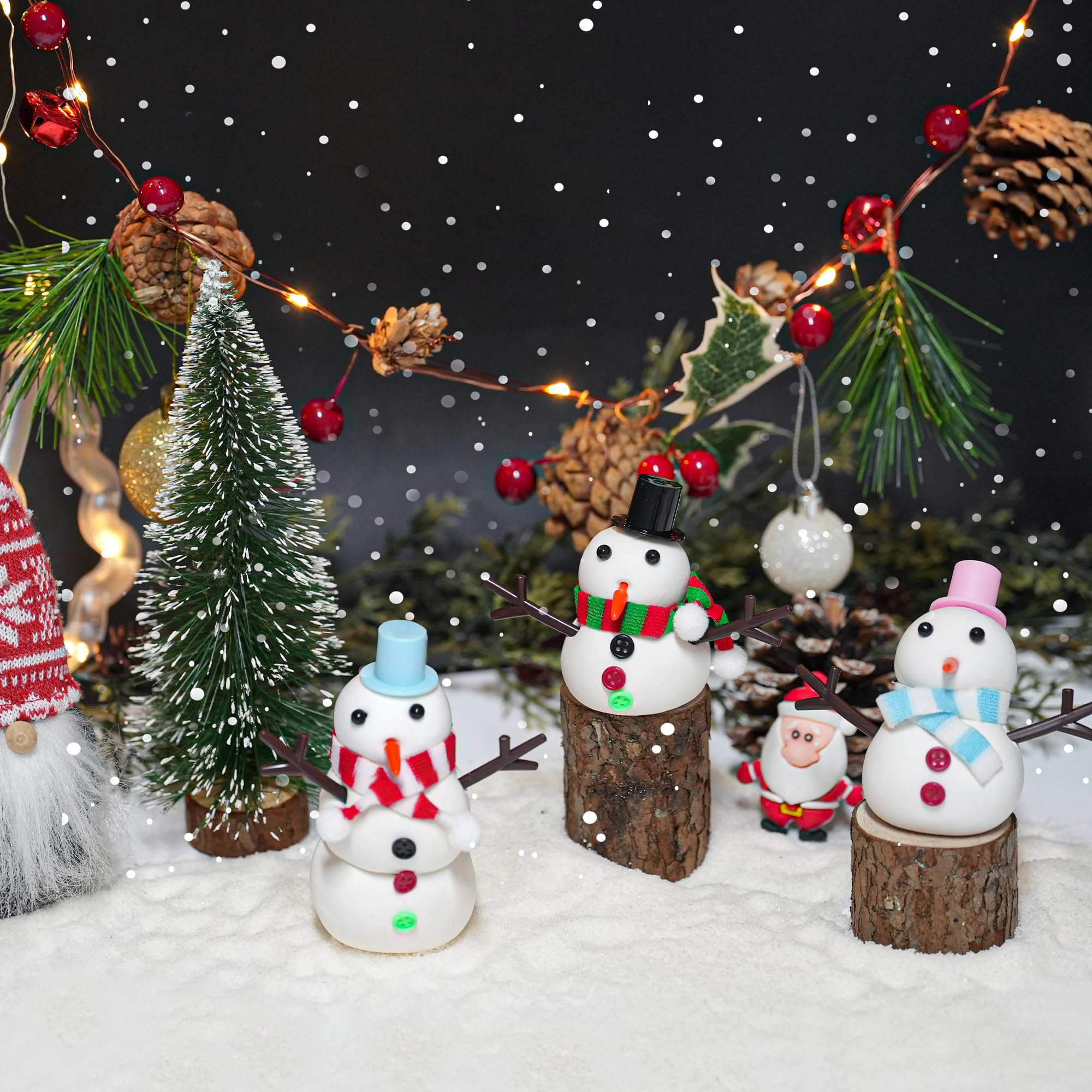LAWOHO Snowman craft buttons collection showcases colorful accessories for cute decorations.