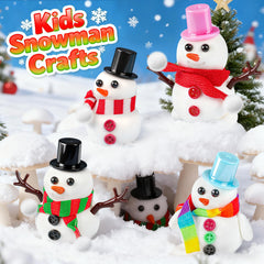 LAWOHO snowman craft buttons close-up showcasing color variety
