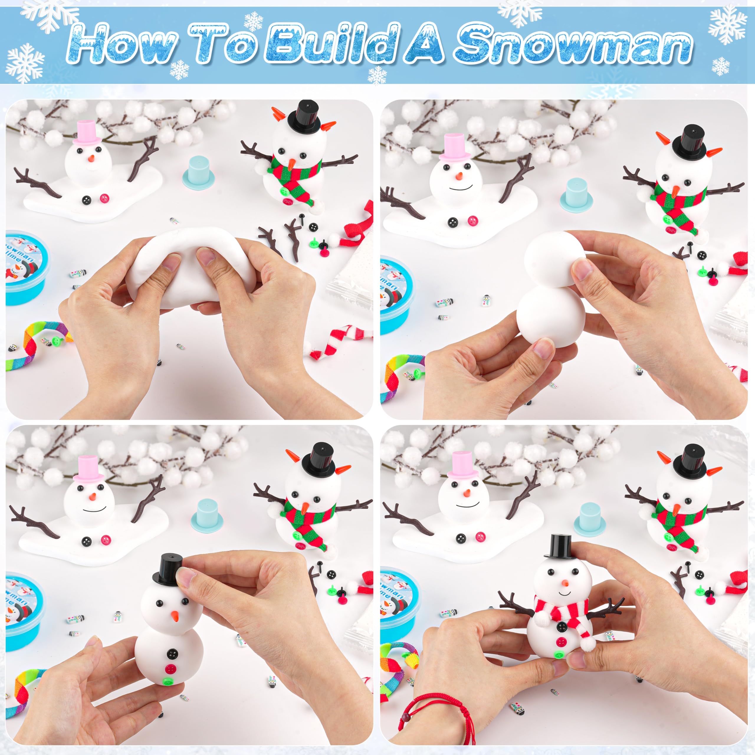 LAWOHO Winter slime add-ins expand creative options for festive crafts.