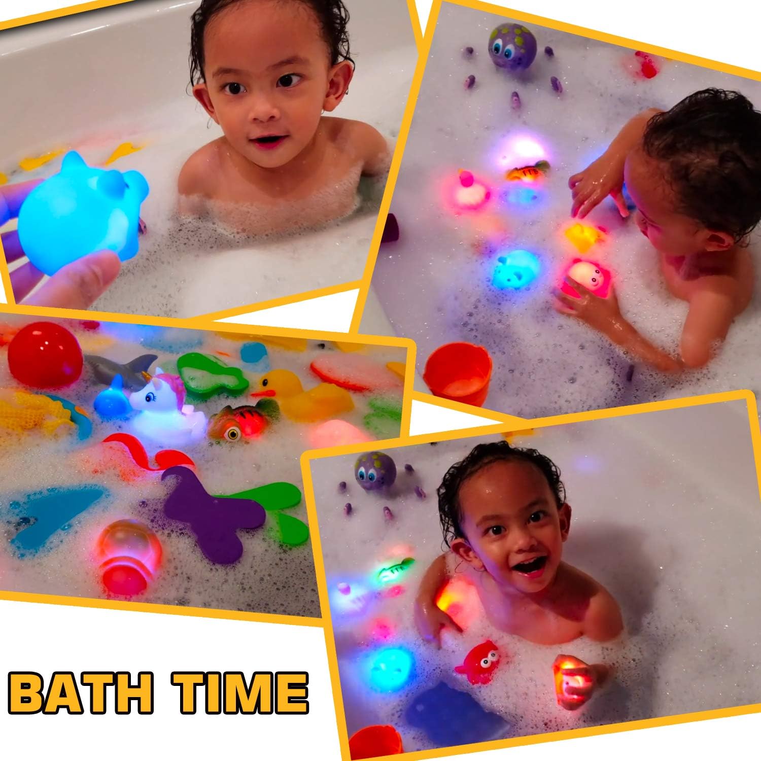 Laxdacee No Hole Bath Toy dolphin illuminates water play