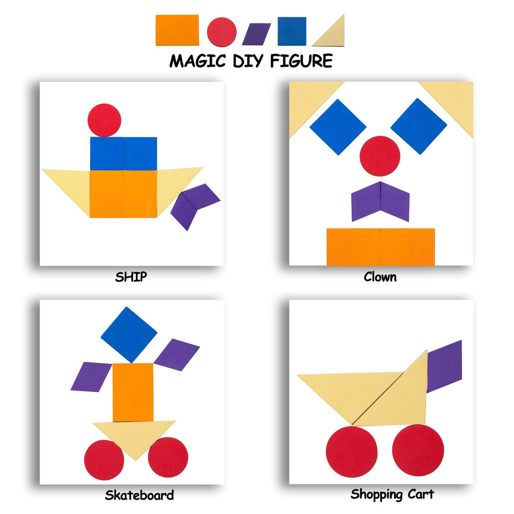 Laxdacee pattern blocks magnet set ideal for shape practice and creative building.