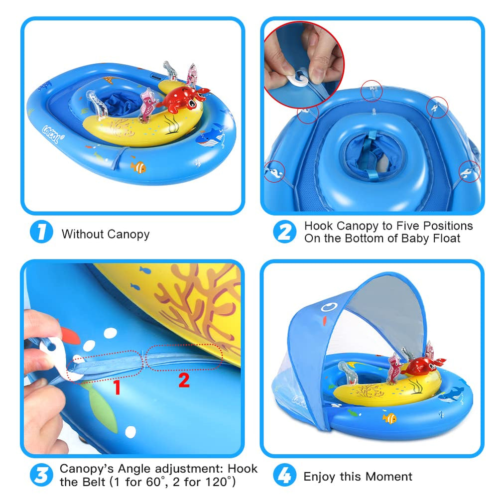 LAYCOL infant pool float demonstrates safe water play for 6-24 months.