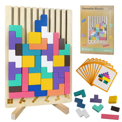 Laynertoys wooden stacking puzzle pieces for creative play and problem-solving.