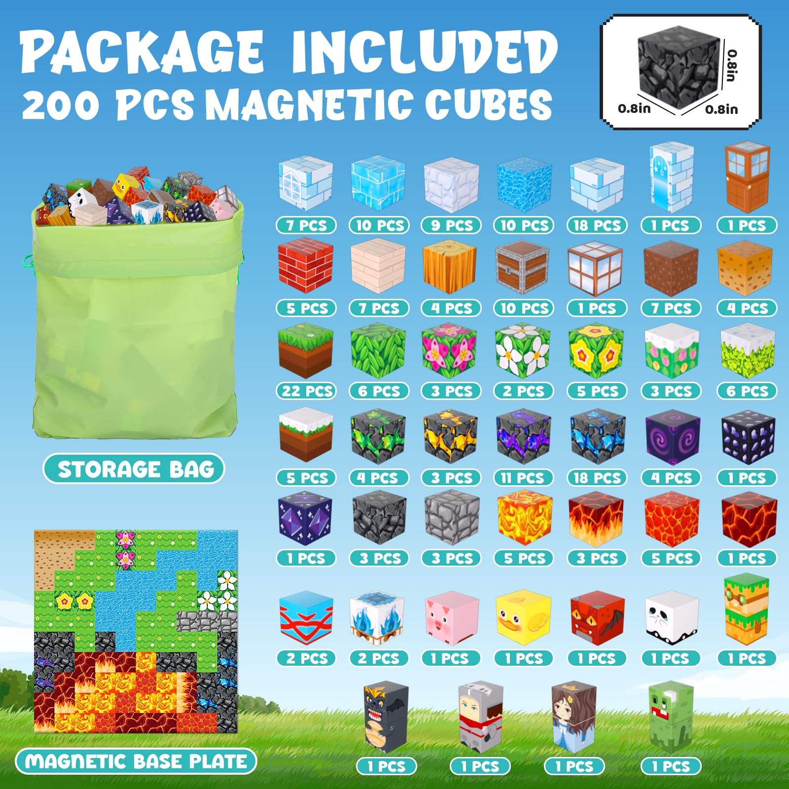 LAYVIC magnetic building blocks forest theme cubes support collaborative play and fine motor skills.