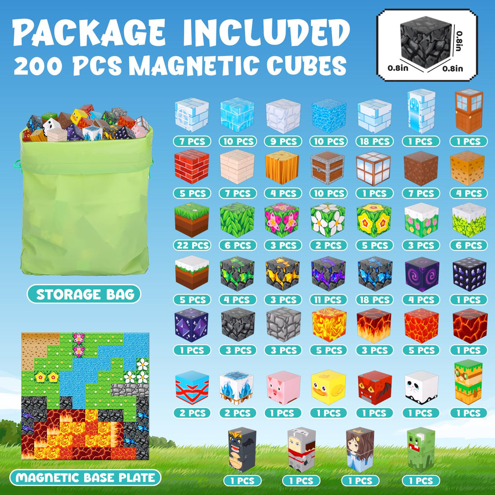 LAYVIC magnetic building blocks forest theme cubes support collaborative play and fine motor skills.
