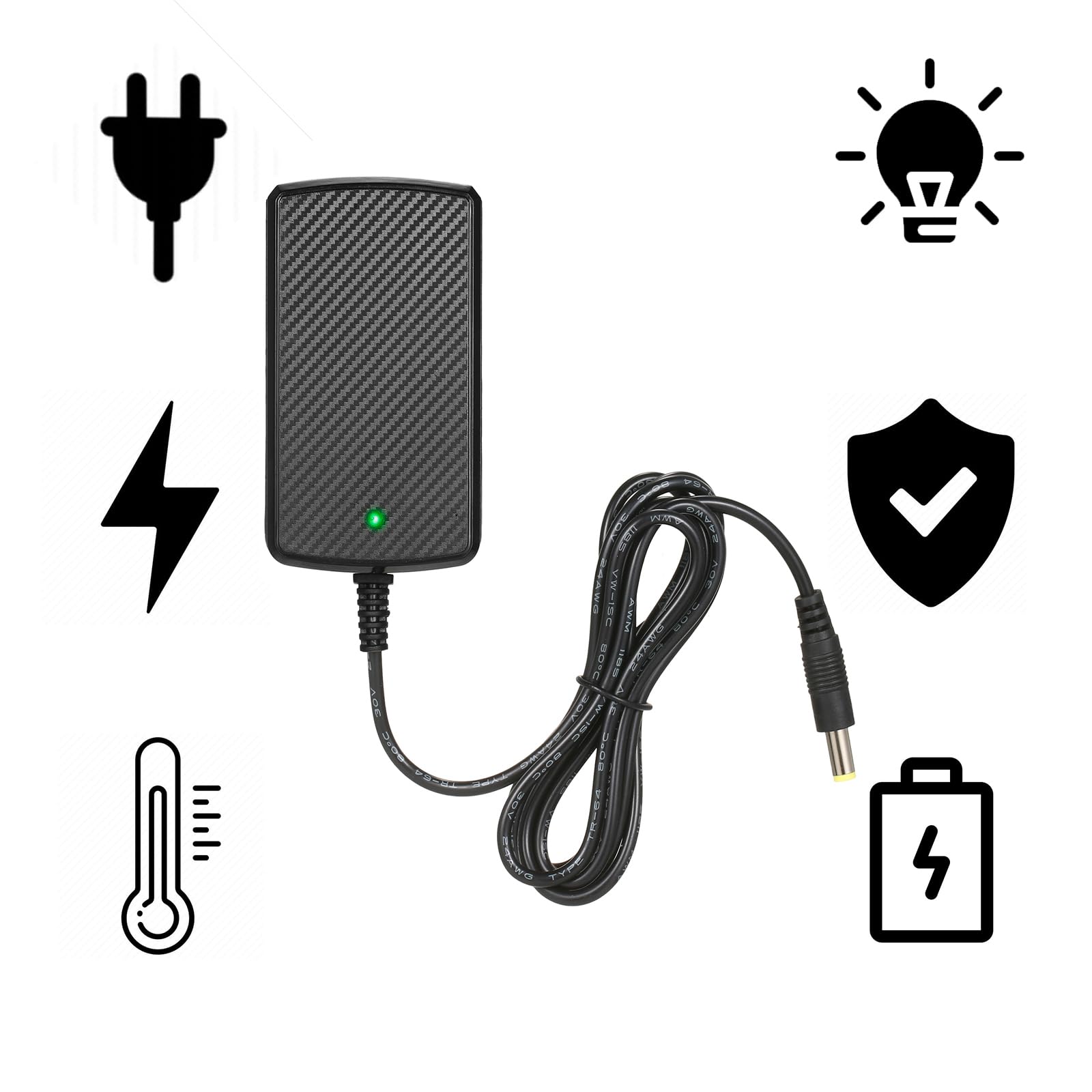 LAZORA 24V Charger in use with a kid ride-on vehicle during charging