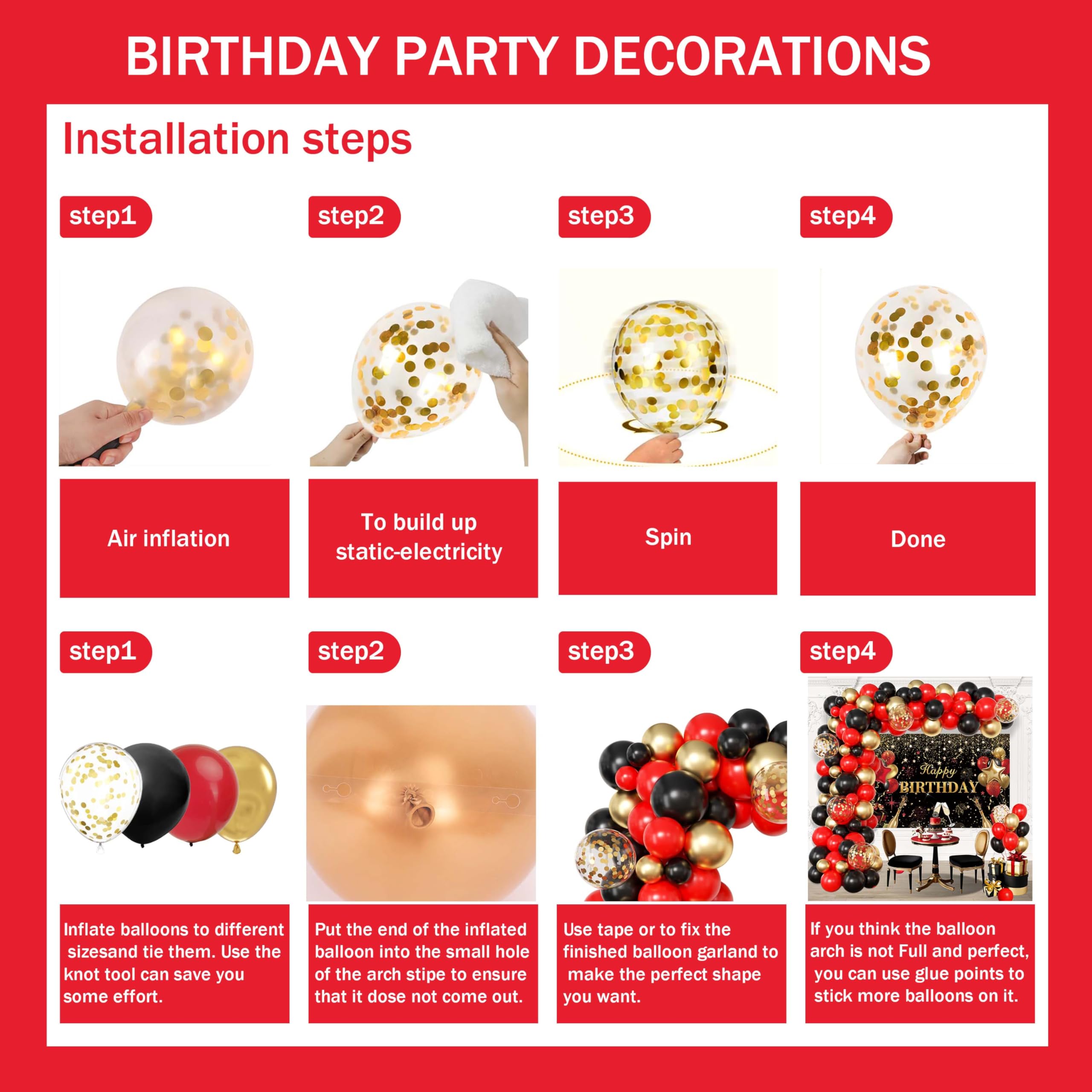 Lazy Time gold confetti balloon adds shimmering detail to party décor.