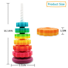 LBAIBB ABS plastic stacking toy demonstrates sturdy construction for long-lasting play sessions.