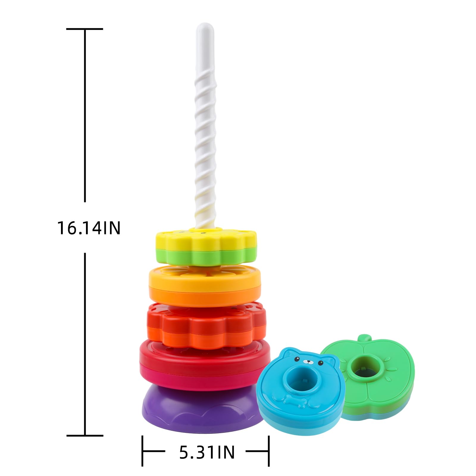 LBAIBB color discs stack highlighting color recognition and fine motor practice