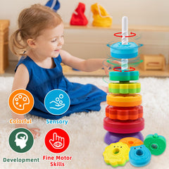 LBAIBB pull-pole action encourages cause-and-effect exploration during stacking