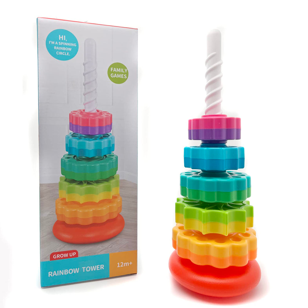 LBAIBB Rainbow Spin Tower durability highlight in sturdy ABS construction