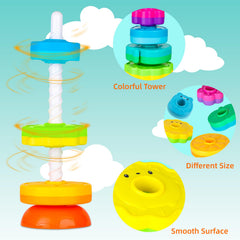 LBAIBB Spin Stack Toys BPA-free ABS plastic for safe play.