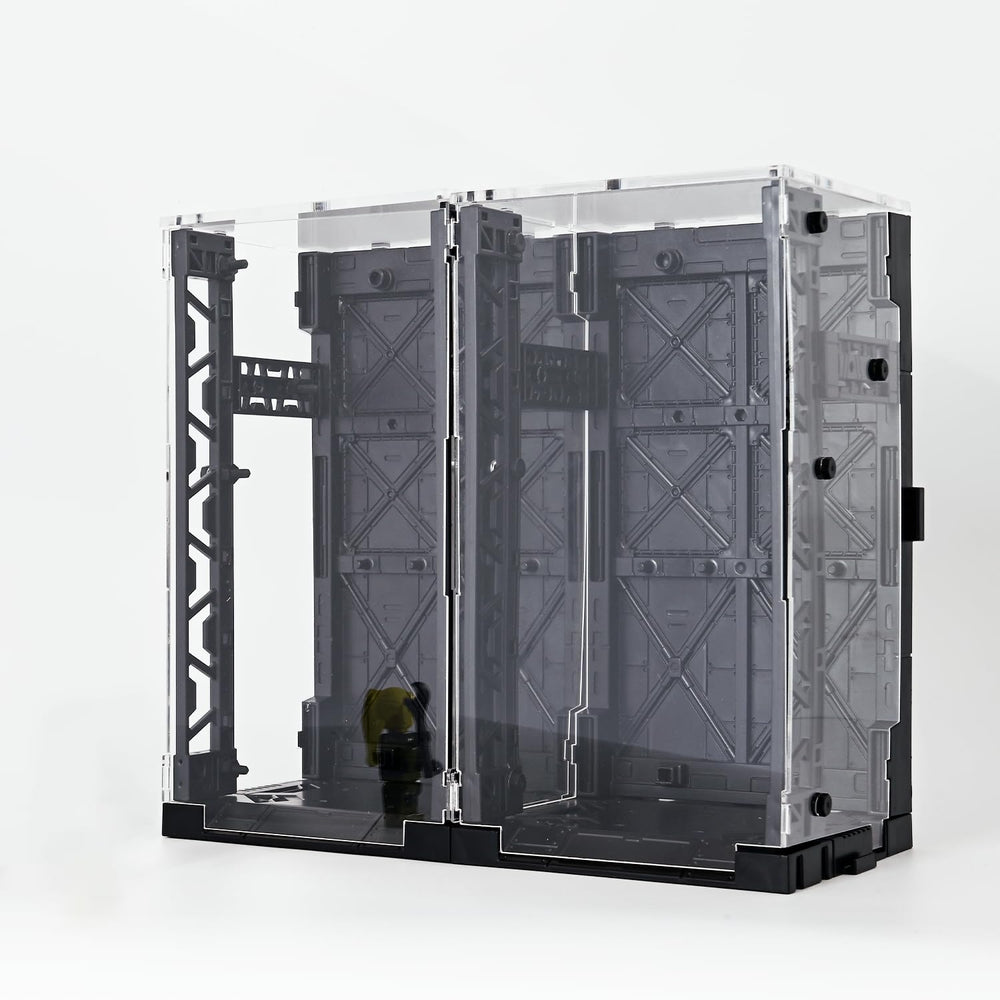 LBASE dust-proof acrylic plate protects the model while staying clear.