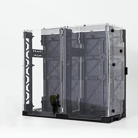 LBASE dust-proof acrylic plate protects the model while staying clear.