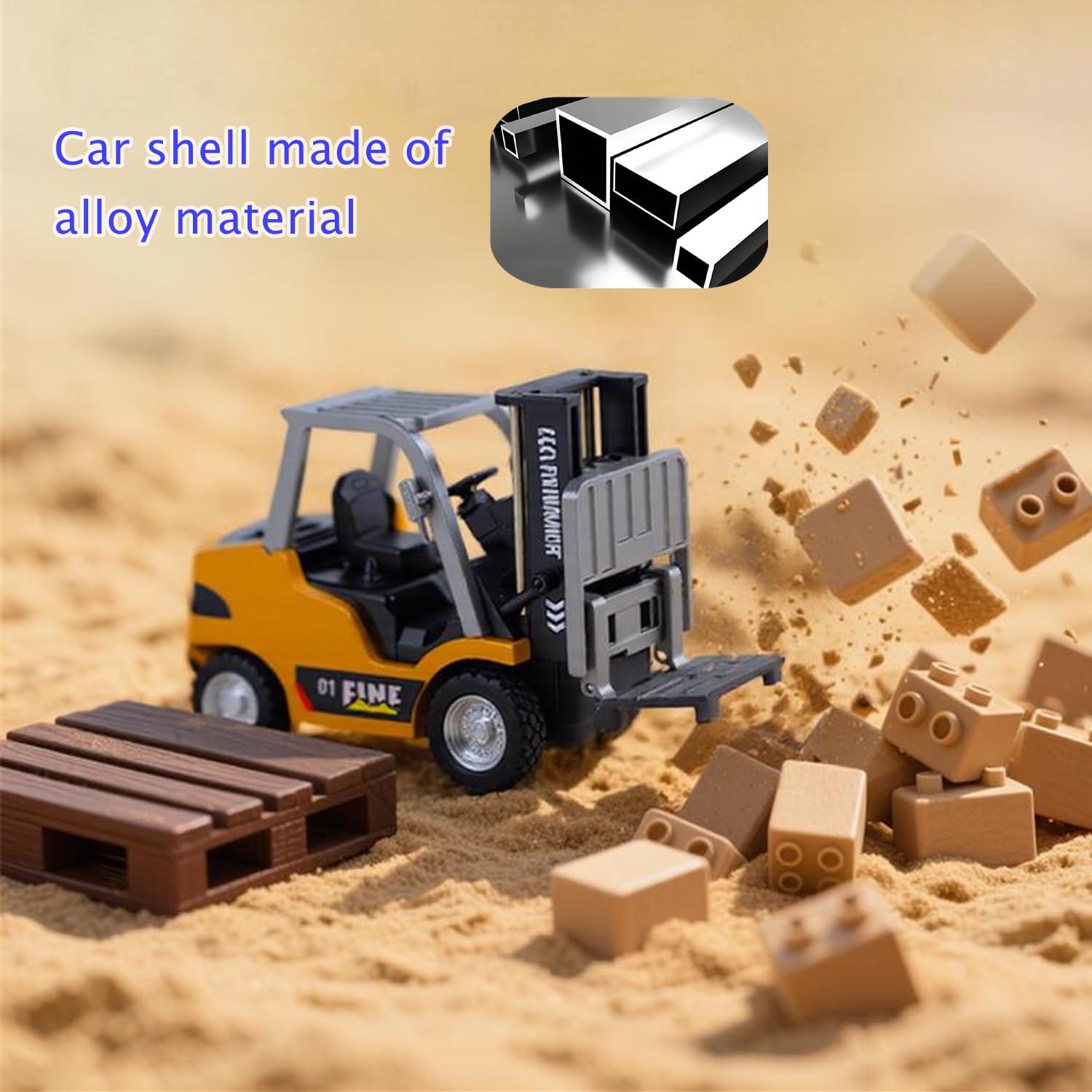 LBKR Tech RC forklift ready-to-run kit with included battery.