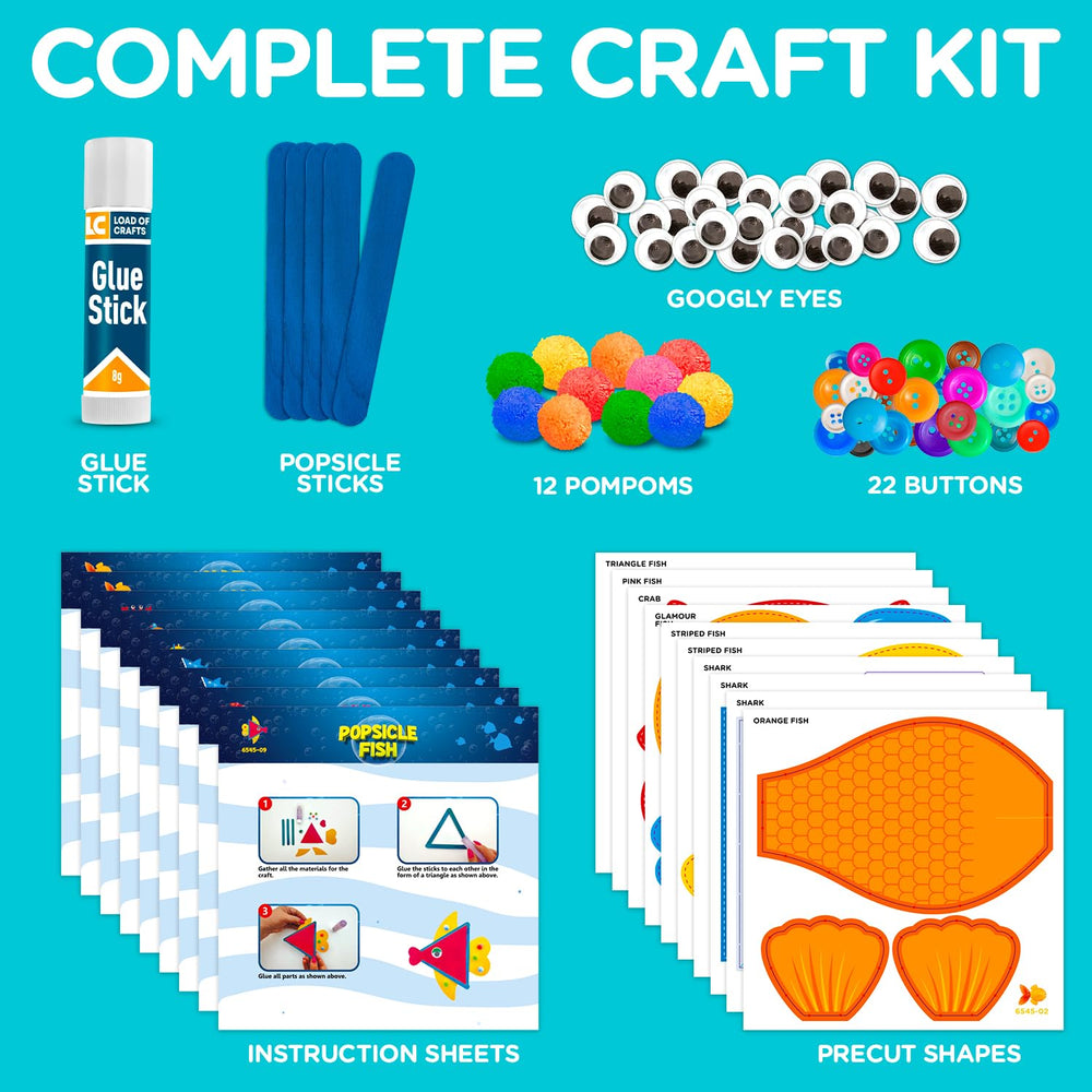 LC Crafts crab cutouts invite hands-on crafting and pattern creation.