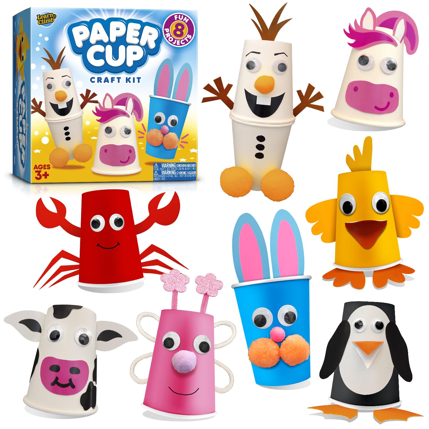 LC Crafts paper cup craft kit horse: sparks imagination and fine motor practice.