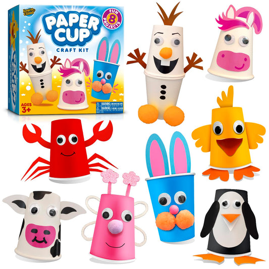 LC Crafts paper cup craft kit horse: sparks imagination and fine motor practice.