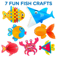 LC Crafts pink fish cutouts encourage imaginative scenes and fine motor practice.