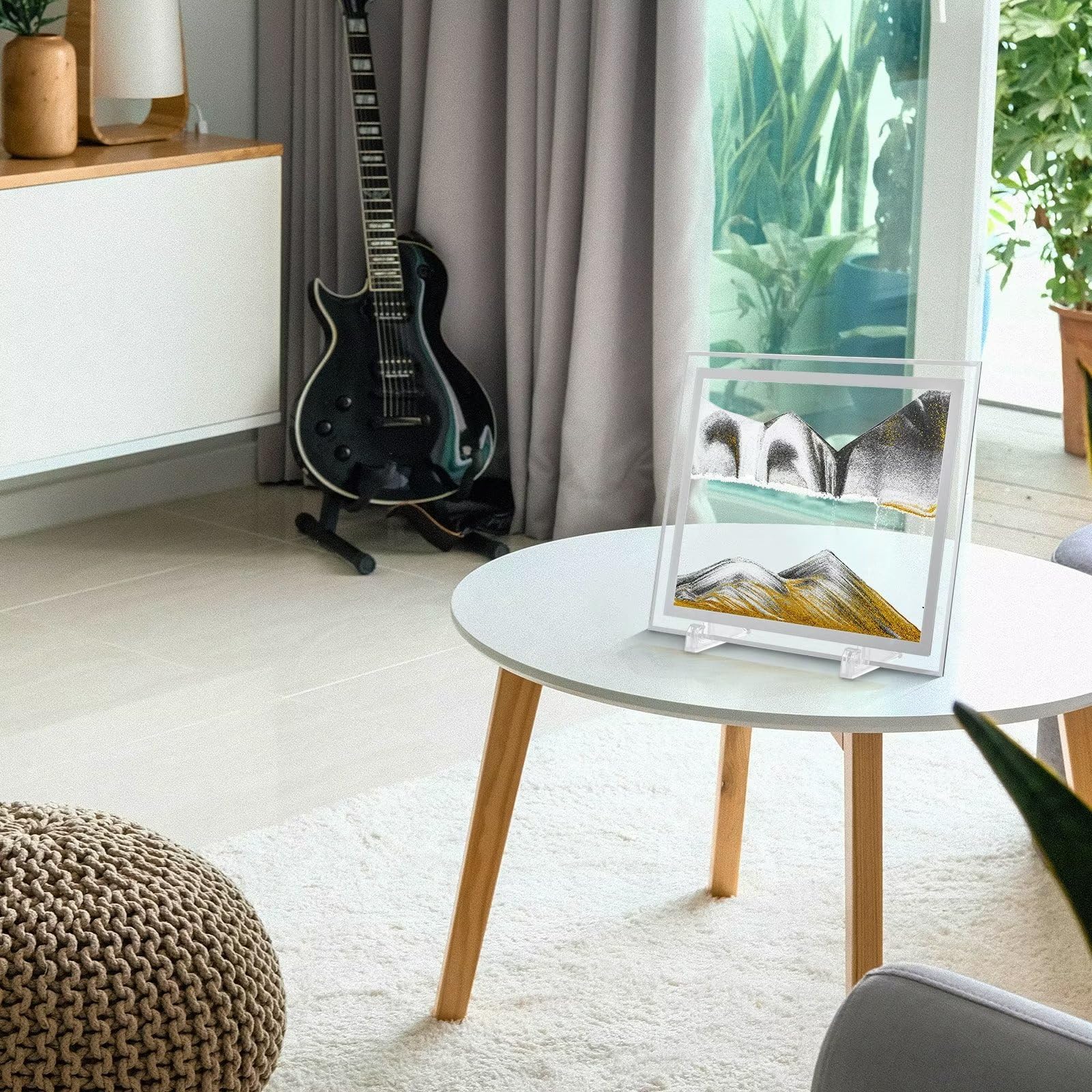 LCDOCLAK Desk Sand Art renders a relaxing visual for home and office spaces, enhancing mood.