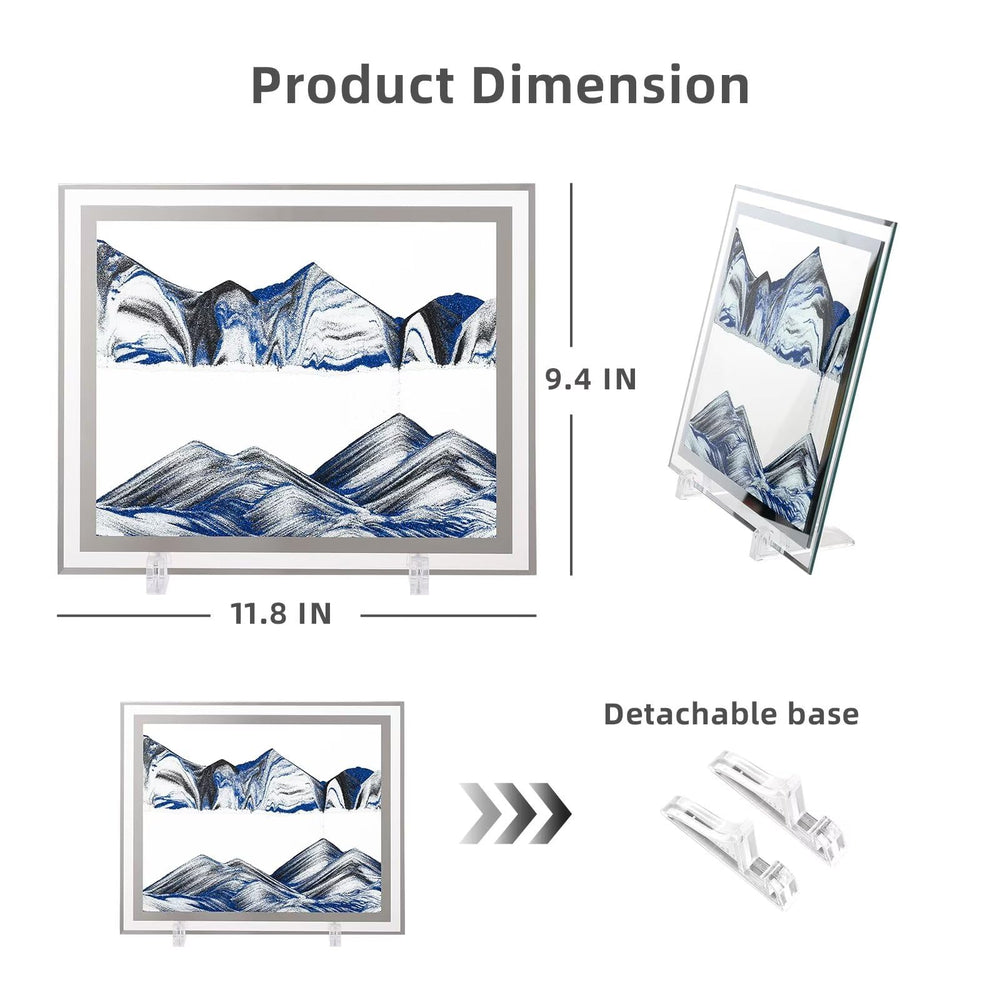 LCDOCLAK 3D hourglass deep sea sandscape emphasizes calming motion for office spaces.