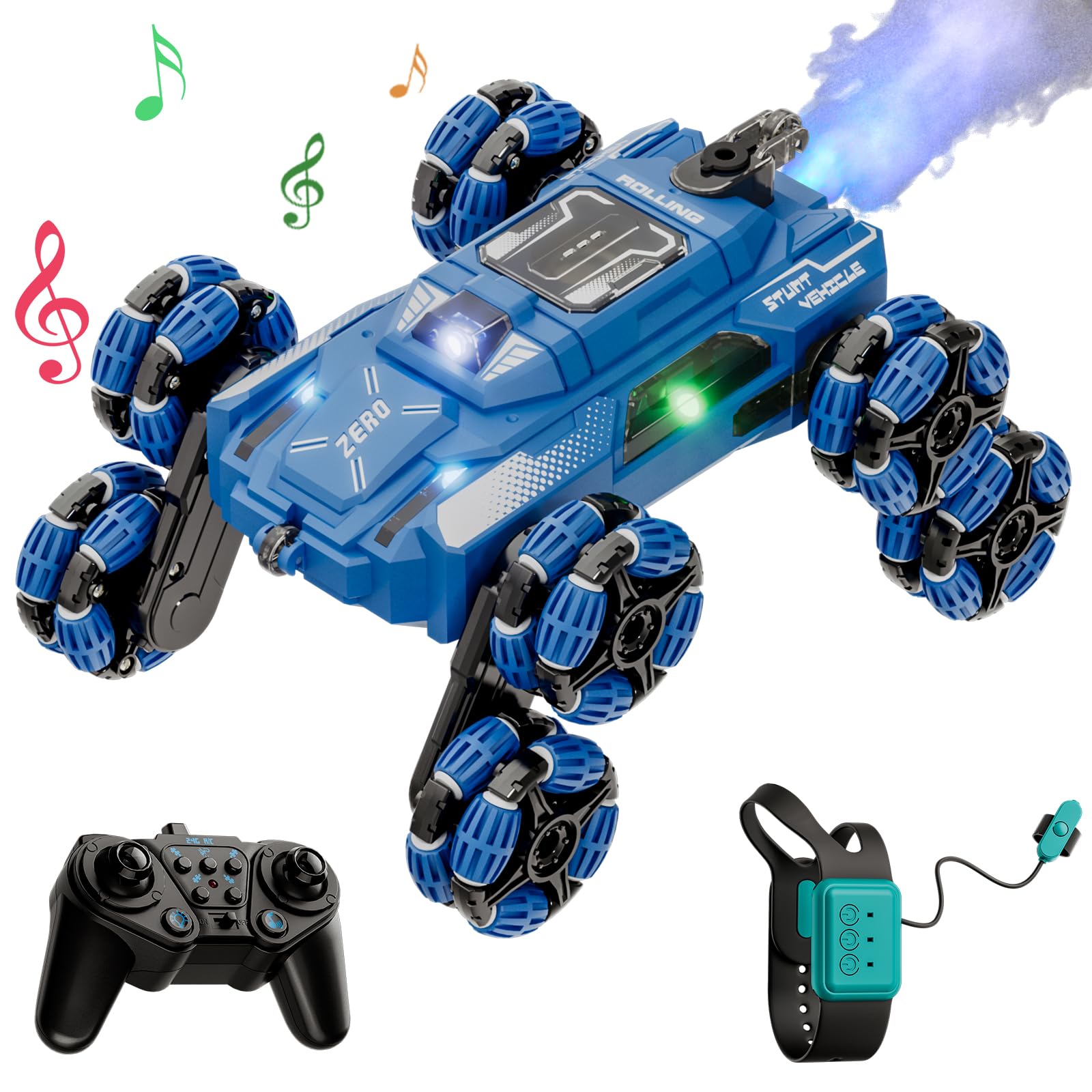 LCIMG Cool 8-Wheel Gesture-Control RC Stunt Car front view emphasizing intuitive control and stunts