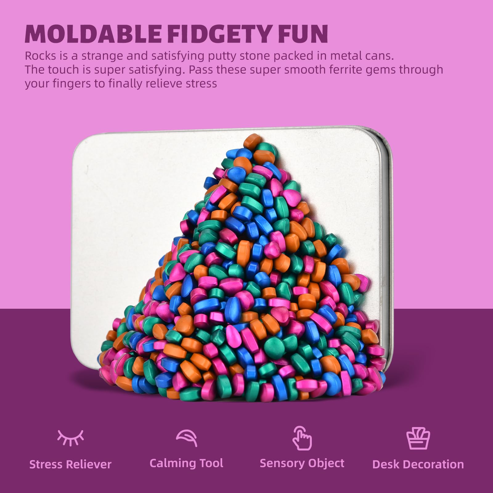 LCVUUK Magnetic Putty Stones weak-magnetic pebbles ideal for reshaping sessions.