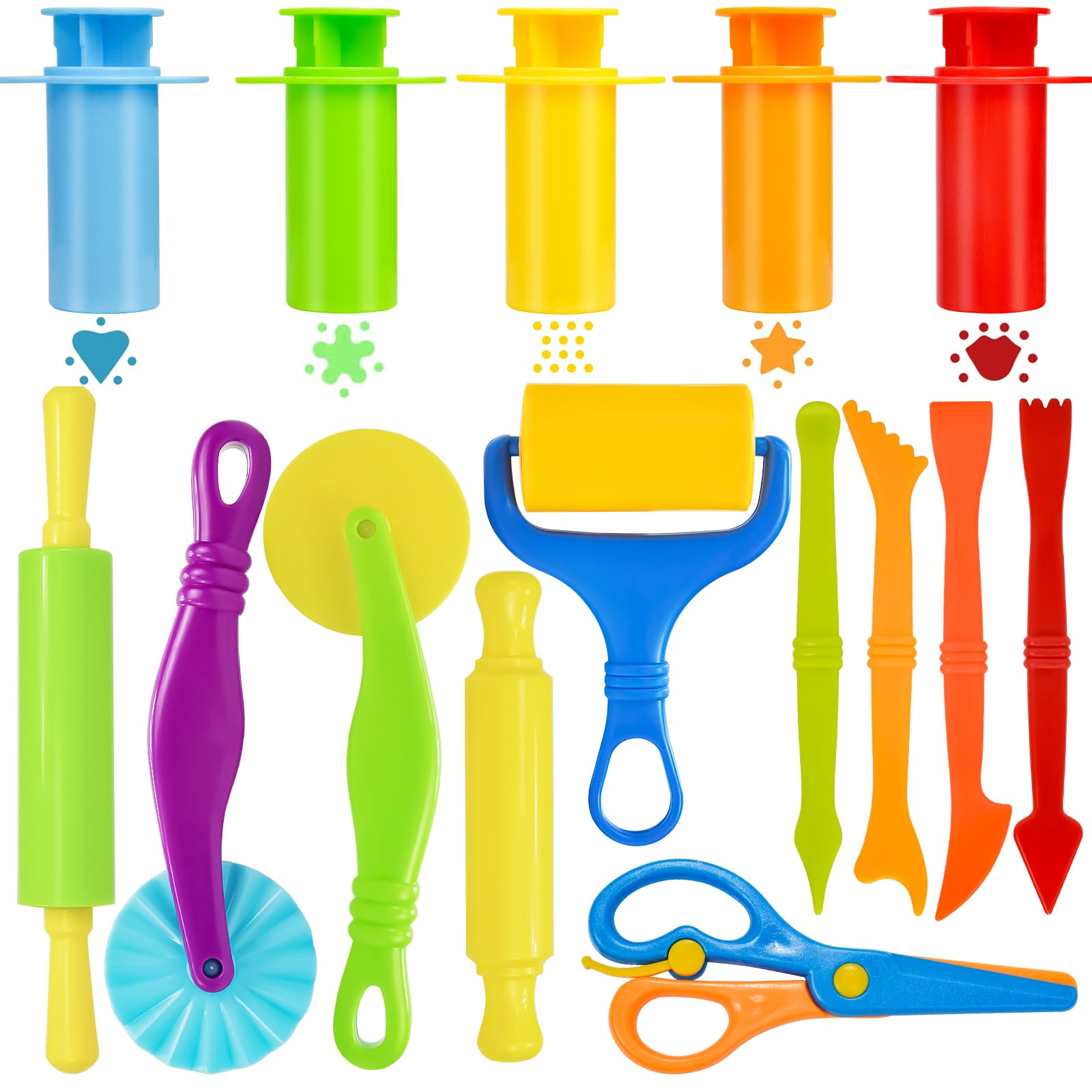 LCY WEDSHI 15-piece dough tools kit for kids, motivates creative dough shaping