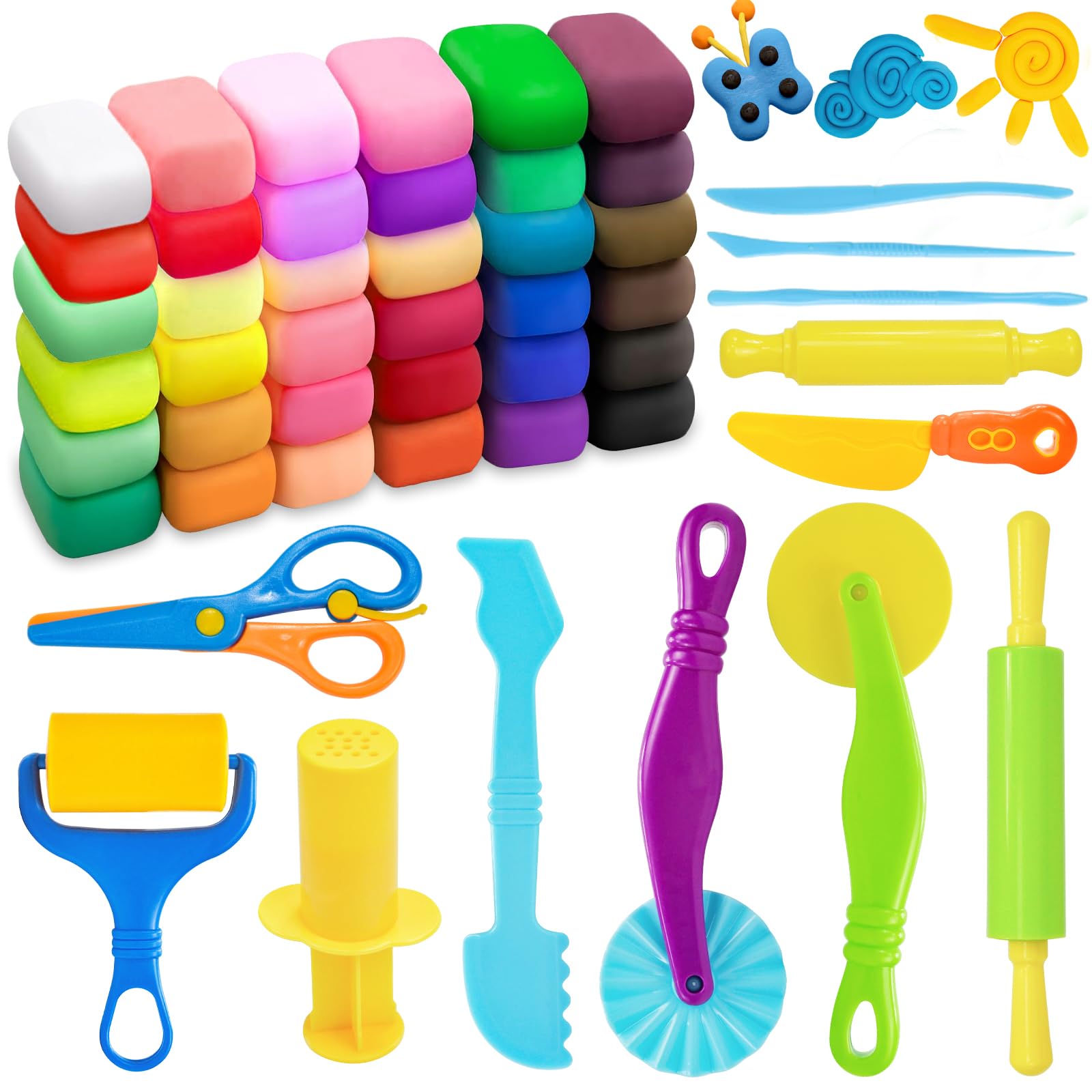 LCY WEDSHI air dry clay 48pcs supports creative play with 36 colors.