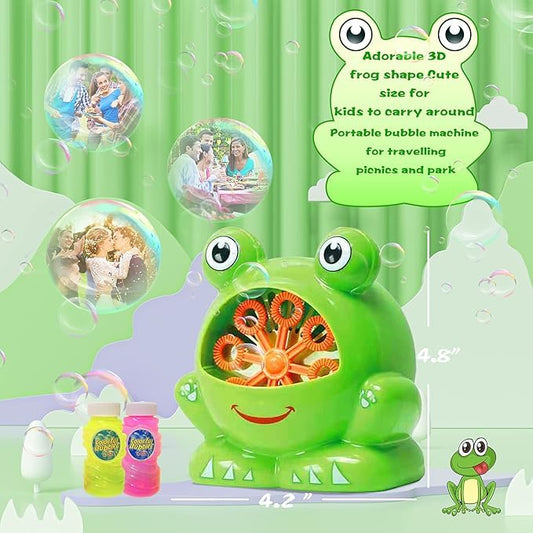 Bubble machine in action requiring continuous switch press for operation