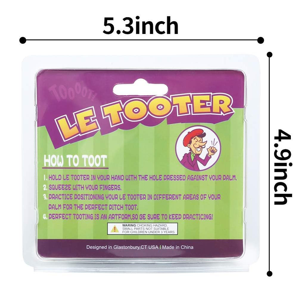 LE TOOTER novelty squeeze pooter textured cover enhances grip during play.
