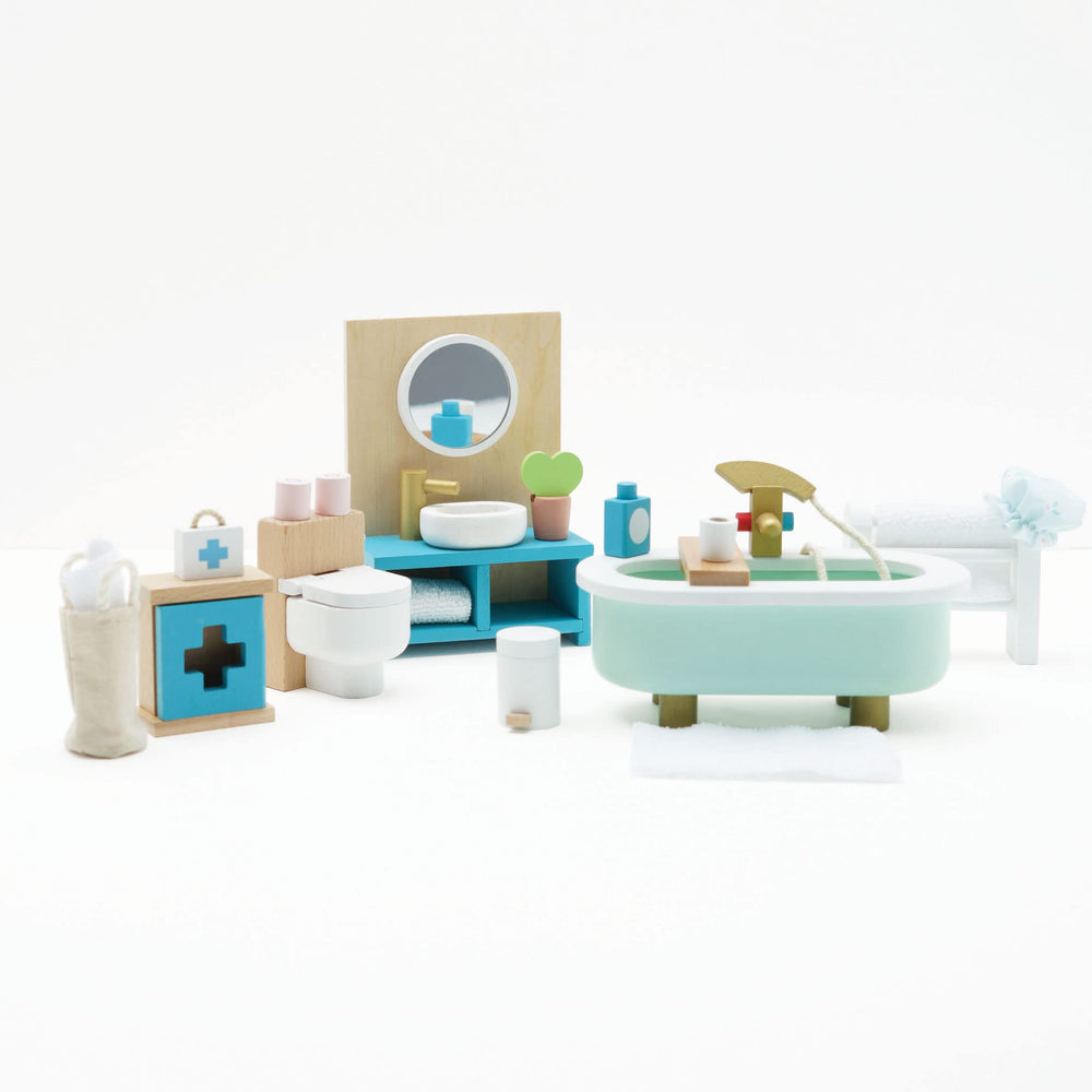 Le Toy Van Daisylane bathroom shower unit enhances miniature home routines