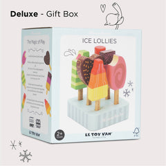 Le Toy Van Honeybake ice lollies set enhances kitchen and shop role play.