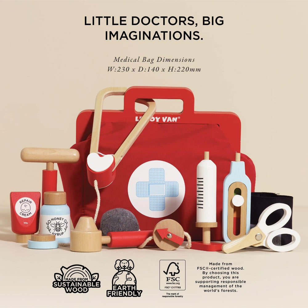 Le Toy Van reflex hammer adds realistic medical play.