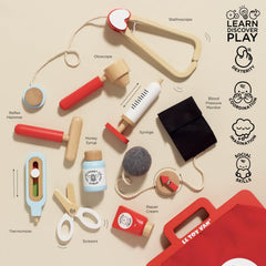 Le Toy Van syringe for careful pretend injections.