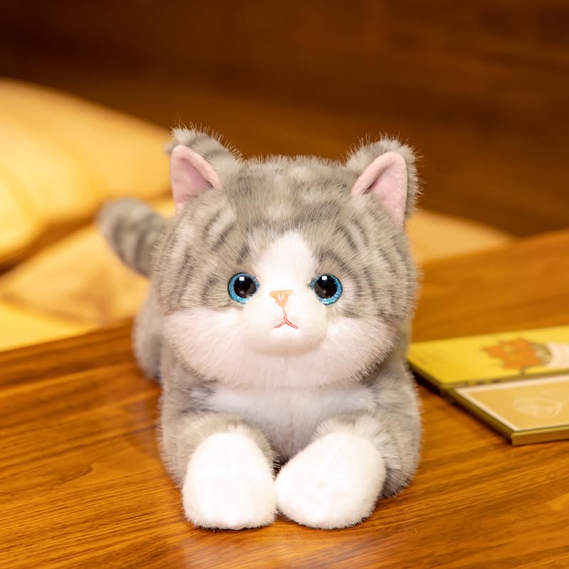 Leahaoe realistic cat stuffed animal adds cozy decor and companionship