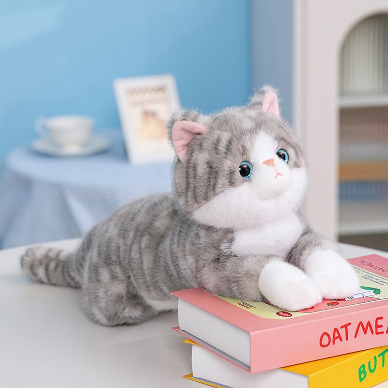 Leahaoe soft fabric weighted-cat plush providing soothing pressure during rest