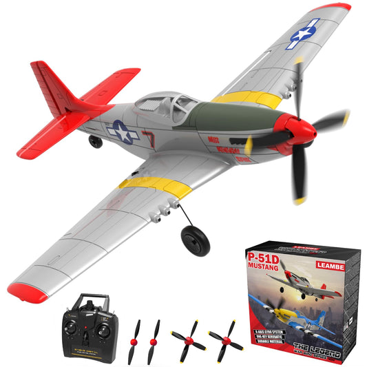 LEAMBE P-51 Mustang RC plane ready-to-fly design boosts outdoor fun.