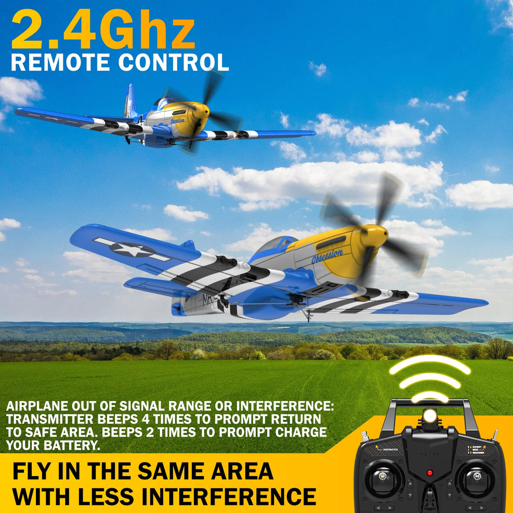 LEAMBE RC Plane blue wings for smooth handling and lift.