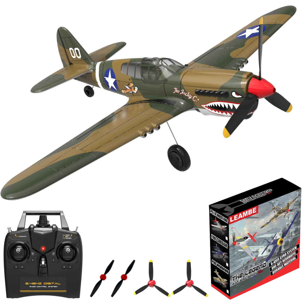 LEAMBE RC Plane ready to fly with simple controls for beginners.