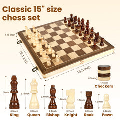 LEAP chess pieces with felt bottoms protect the board during play