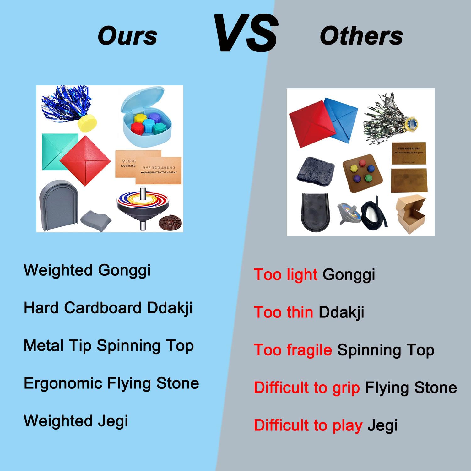 Leap Fit Korean Games Set ddakji card for durable flips.