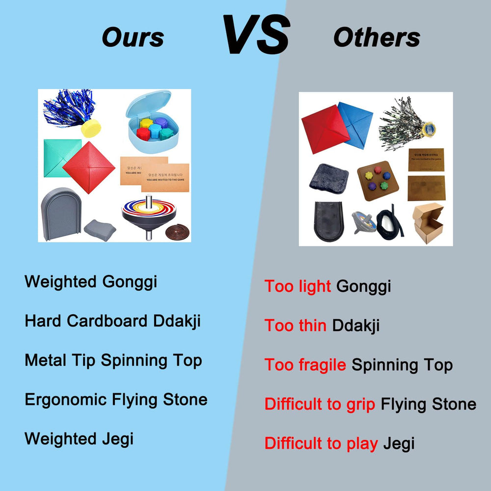 Leap Fit Korean Games Set ddakji card for durable flips.