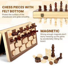 LEAP magnetic wooden chess board folded with brass locks for secure travel