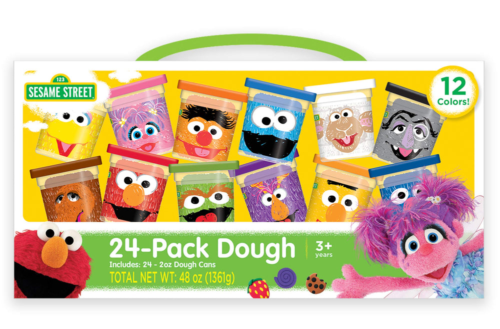 Leap Year Sesame Street dough 24-pack with carrying handle, ideal for creative play and easy transport