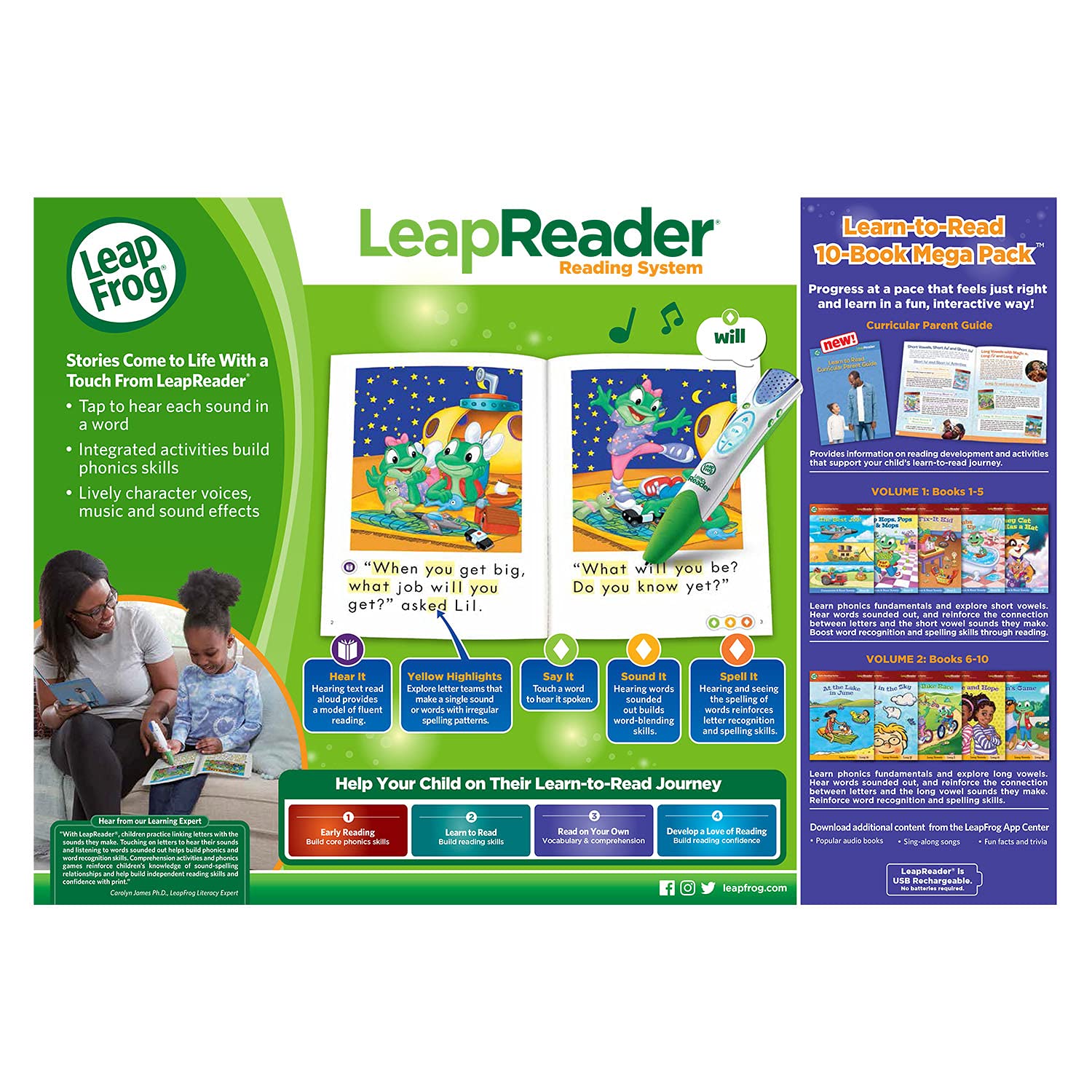 LeapFrog Age range 4-8 shown for family learning.